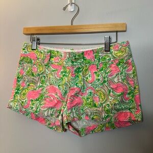 Vibrant Pink and Green Women's Shorts Lilly Pulitzer